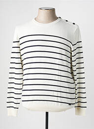 Pull stretch manches longues beige IZAC homme
