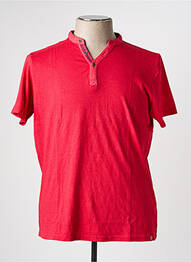 T-shirt col tunisien manches courtes rouge COFOX homme