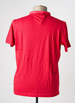 T-shirt col tunisien manches courtes rouge COFOX homme