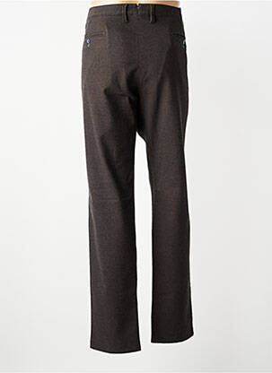 Pantalon droit tissage chiné taille normale marron BRUNO SAINT HILAIRE homme