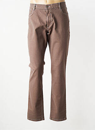Jeans coupe slim stretch taille normale marron BRUNO SAINT HILAIRE homme