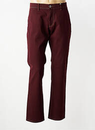 Pantalon chino tissage popeline taille normale rouge HATTRIC homme