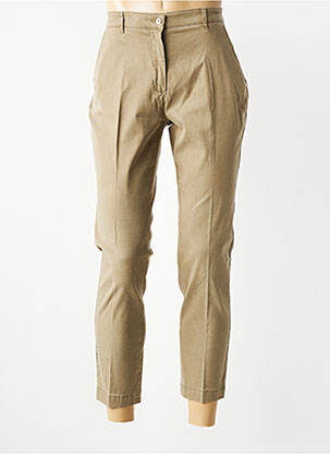 Pantalon chino tissage popeline taille normale vert BRUNO SAINT HILAIRE femme
