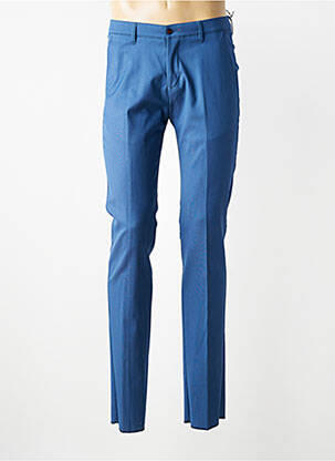 Pantalon chino tissage chiné taille normale bleu BRUNO SAINT HILAIRE homme