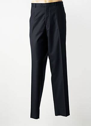 Pantalon droit fermeture zippée sous rabat avec crochet taille normale noir IZAC homme