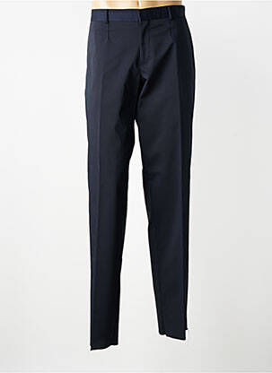 Pantalon droit fermeture zippée sous rabat avec crochet taille normale bleu IZAC homme