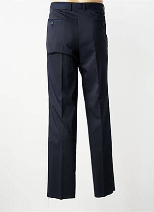 Pantalon droit fermeture zippée sous rabat avec crochet taille normale bleu IZAC homme