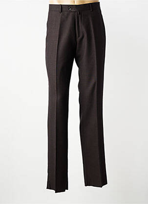 Pantalon droit tissage chiné taille haute marron NINO LORETTI homme
