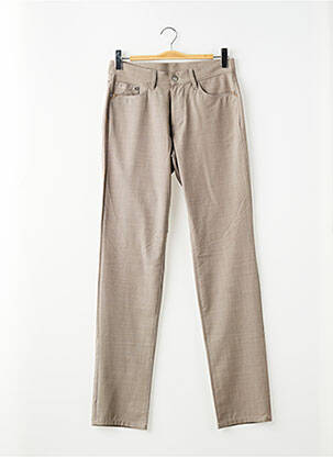 Pantalon slim tissage chiné taille normale marron BRUNO SAINT HILAIRE homme