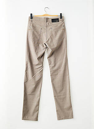 Pantalon slim tissage chiné taille normale marron BRUNO SAINT HILAIRE homme