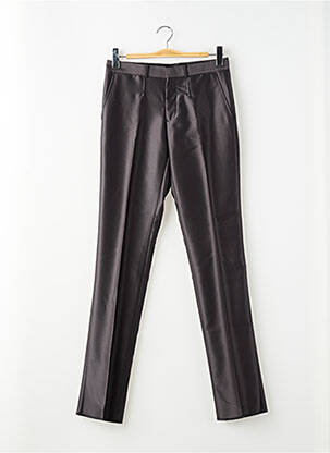 Pantalon slim tissage popeline taille normale gris IZAC homme
