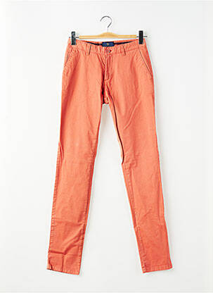 Pantalon chino tissage popeline taille normale orange IZAC homme
