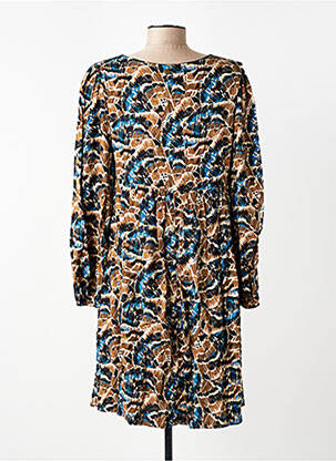 Robe mi-longue imprimé fantaisie manches longues noir LOLA ESPELETA femme