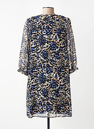 Robe courte manches 3/4 manches 3/4 bleu FREEMAN T.PORTER femme