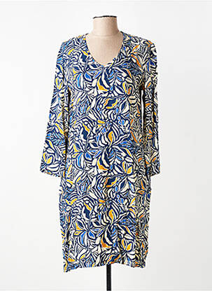 Robe mi-longue imprimé fantaisie manches longues bleu LE PETIT BAIGNEUR femme