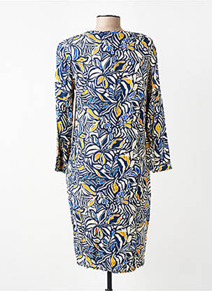 Robe mi-longue imprimé fantaisie manches longues bleu LE PETIT BAIGNEUR femme