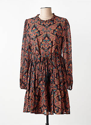 Robe courte fermeture zippée au dos manches longues noir MOLLY BRACKEN femme
