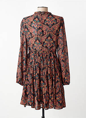 Robe courte fermeture zippée au dos manches longues noir MOLLY BRACKEN femme