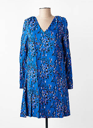 Robe courte manches longues manches longues bleu LOLA ESPELETA femme