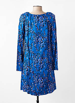 Robe courte manches longues manches longues bleu LOLA ESPELETA femme