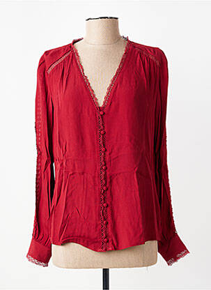 Chemisier coupe cintrée manches longues rouge FREEMAN T.PORTER femme