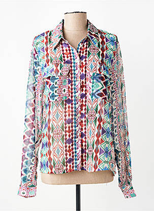 Chemisier tissage crêpe manches longues vert MOLLY BRACKEN femme
