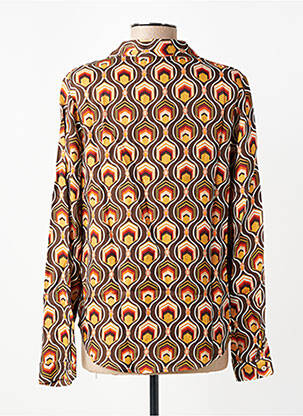 Chemisier imprimé fantaisie manches longues marron FREEMAN T.PORTER femme
