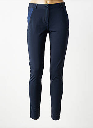 Pantalon slim tissage popeline taille normale bleu HBT femme