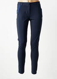 Pantalon slim tissage popeline taille normale bleu HBT femme