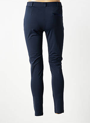 Pantalon slim tissage popeline taille normale bleu HBT femme