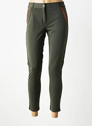 Pantalon 7/8 stretch taille normale vert HBT femme
