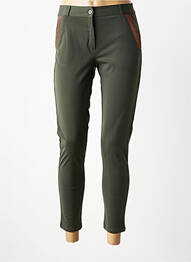 Pantalon 7/8 stretch taille normale vert HBT femme
