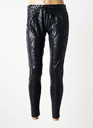 Pantalon slim taille élastique taille normale noir HBT femme