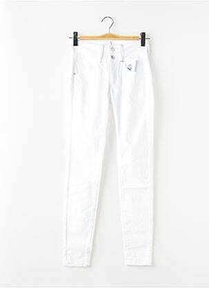 Pantalon slim tissage popeline taille normale blanc TIFFOSI femme