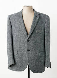 Blazer manches longues gris HARRIS TWEED homme
