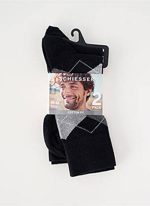 Chaussettes stretch noir SCHIESSER homme
