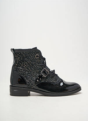 Bottines/boots matière lisse talon plat jusqu'à 3cm noir REGARD femme
