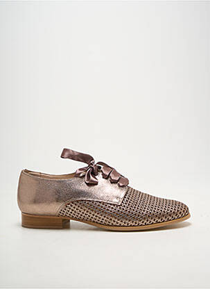 Derbies tissage satiné talon plat jusqu'à 3cm marron MYMA femme