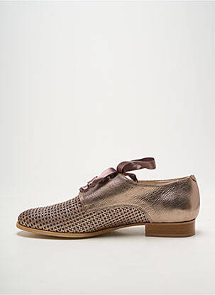 Derbies tissage satiné talon plat jusqu'à 3cm marron MYMA femme