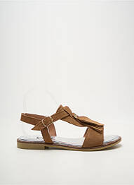 Sandales/nu pieds chiquet talon plat jusqu'à 3cm marron MYMA femme