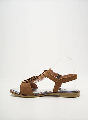 Sandales/nu pieds chiquet talon plat jusqu'à 3cm marron MYMA femme