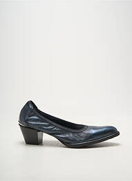 Escarpins tissage satiné talon de 4 à 6cm bleu MYMA femme