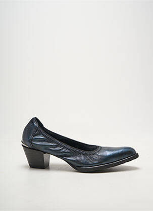 Escarpins tissage satiné talon de 4 à 6cm bleu MYMA femme