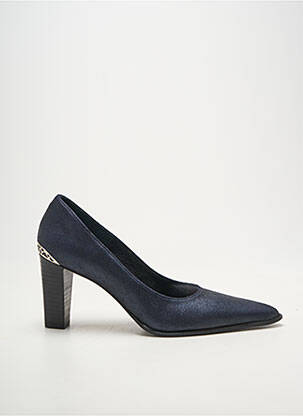 Escarpins tissage satiné talon de 7 à 9cm bleu MYMA femme