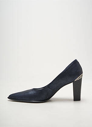 Escarpins tissage satiné talon de 7 à 9cm bleu MYMA femme