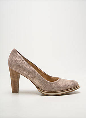 Escarpins tissage satiné talon de 7 à 9cm or MYMA femme