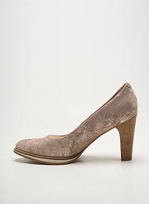 Escarpins tissage satiné talon de 7 à 9cm or MYMA femme