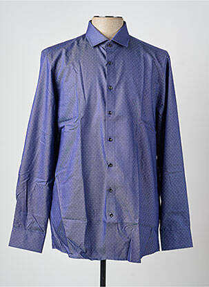 Chemise manches longues coupe cintrée bleu OLYMP homme