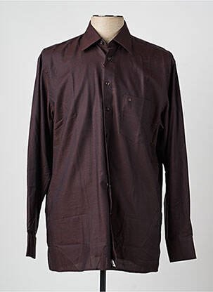 Chemise manches longues coupe cintrée marron SEIDENSTICKER homme