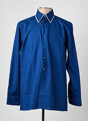 Chemise manches longues coupe cintrée bleu OLYMP homme